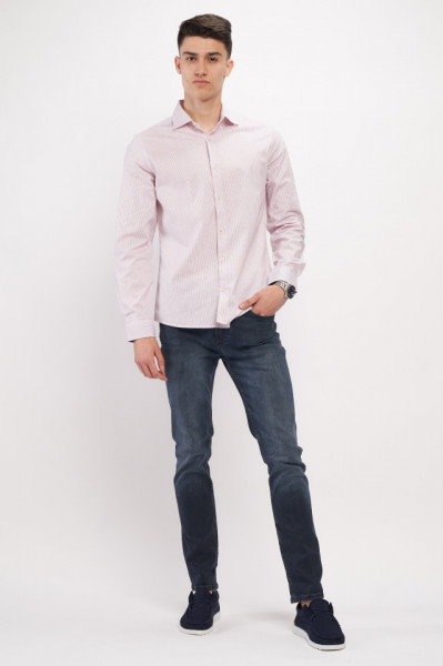 Lee Cooper - Camasa barbat slim cu maneca lunga si model cu logo aplicat