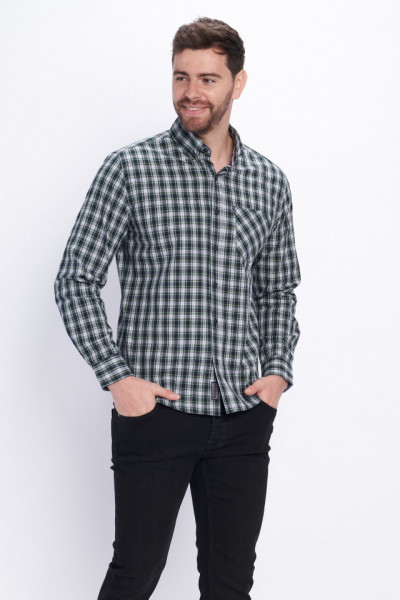 Lee Cooper - Camasa barbat slim fit cu model si logo atasat