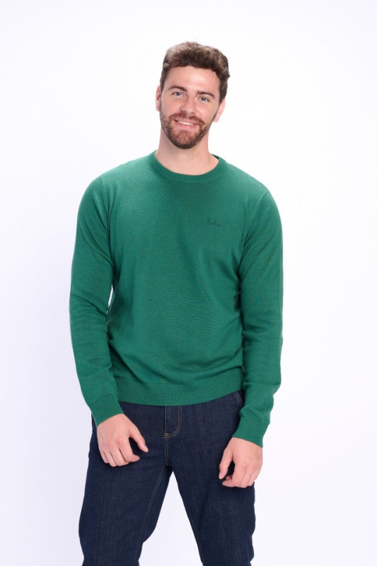 Lee Cooper - Pulover barbat din bumbac cu logo brodat