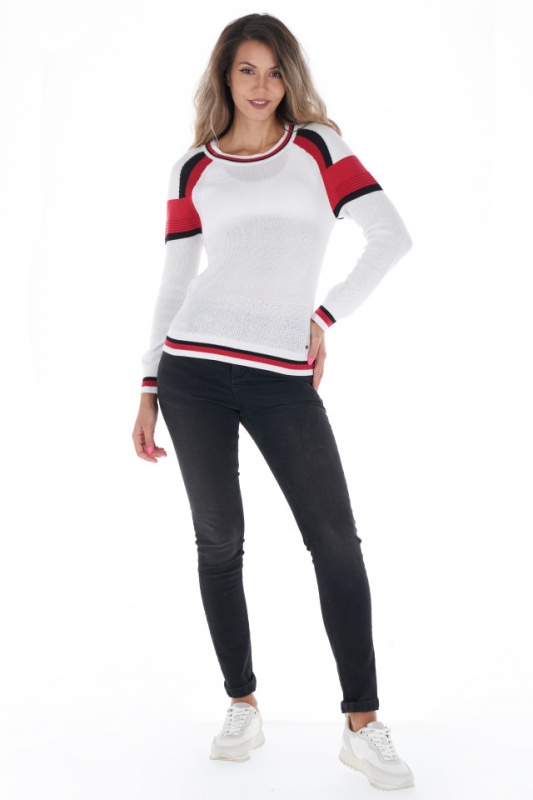 Lee Cooper - Pulover dama din bumbac cu detalii contrastante