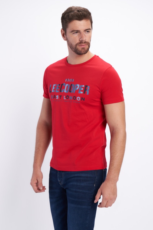 Lee Cooper - Tricou barbat cu imprimeu si maneca scurta