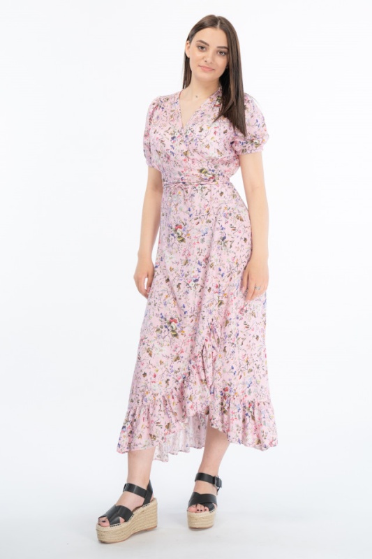 Martinez by Timeout - Rochie petrecuta cu snur in talie si imprimeu floral
