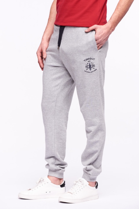 Timeout - Pantaloni de trening cu logo si snur ajustabil in talie