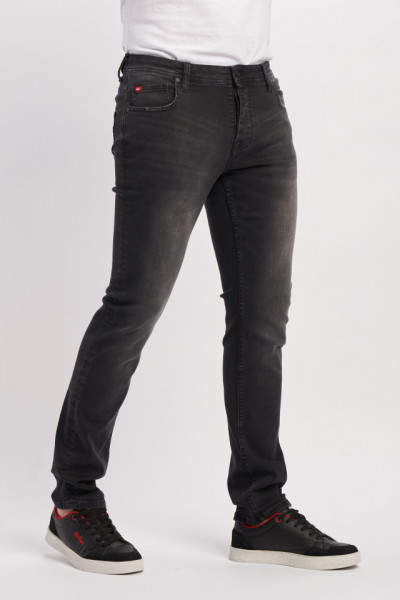 Lee Cooper - Blugi barbati slim de culoare inchisa cu aspect usor prespalat