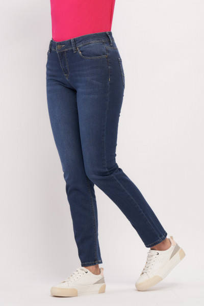Lee Cooper - Blugi dama girlfriend cu aspect usor decolorat cu logo