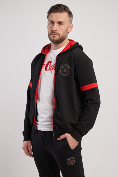 Lee Cooper - Hanorac barbat cu gluga si logo imprimat