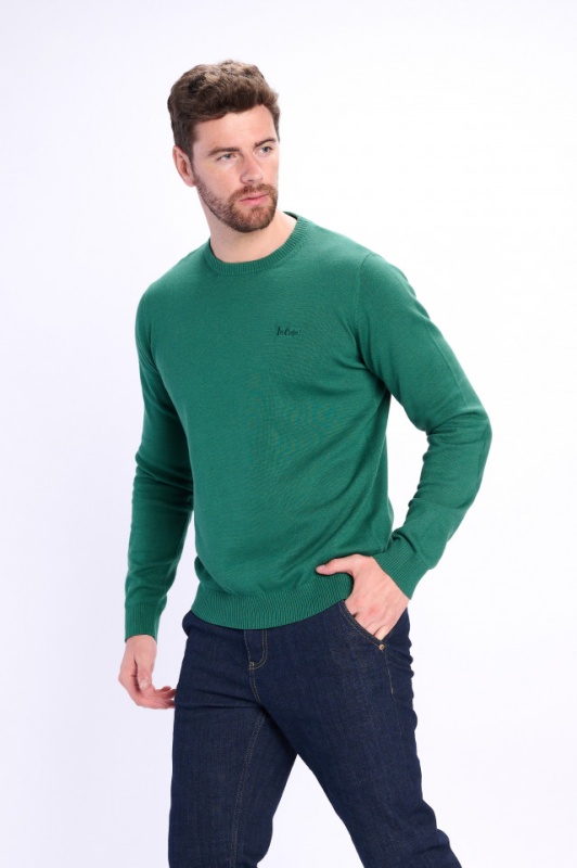 Lee Cooper - Pulover barbat din bumbac cu logo brodat