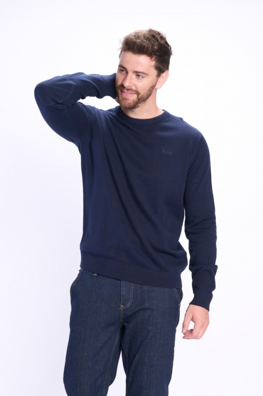 Lee Cooper - Pulover barbat din bumbac cu logo brodat