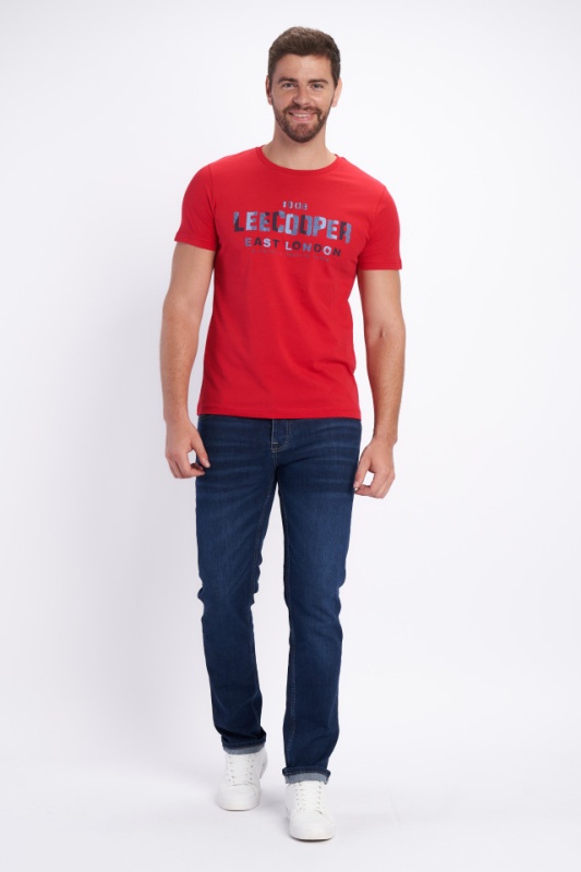 Lee Cooper - Tricou barbat cu imprimeu si maneca scurta
