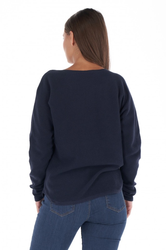 KVL - Pulover dama din bumbac cu material texturat