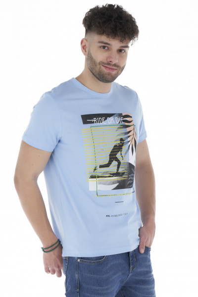 KVL - Tricou barbat din bumbac cu imagine imprimata