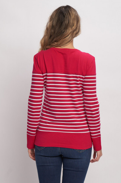 Lee Cooper - Bluza dama din bumbac cu model in dungi si logo