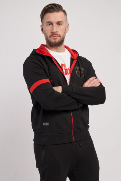 Lee Cooper - Hanorac barbat cu gluga si logo imprimat