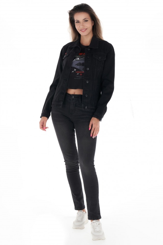 Lee Cooper - Jacheta dama din denim cu buzunare aplicate