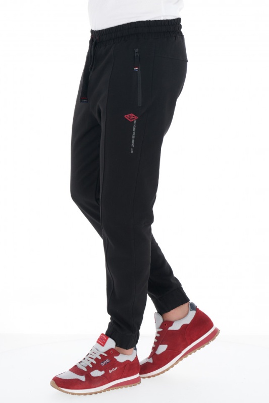 Lee Cooper - Pantaloni de trening cu logo si buzunare cu fermoar