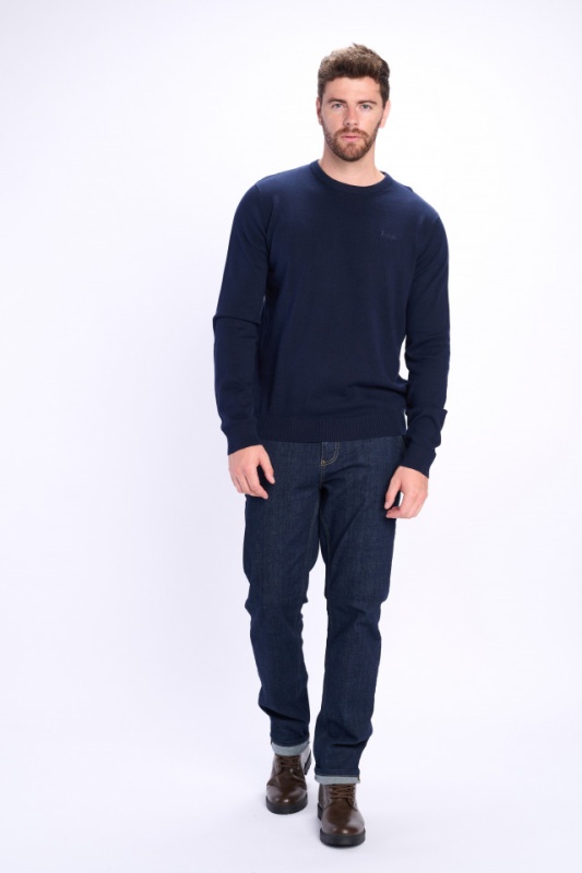 Lee Cooper - Pulover barbat din bumbac cu logo brodat