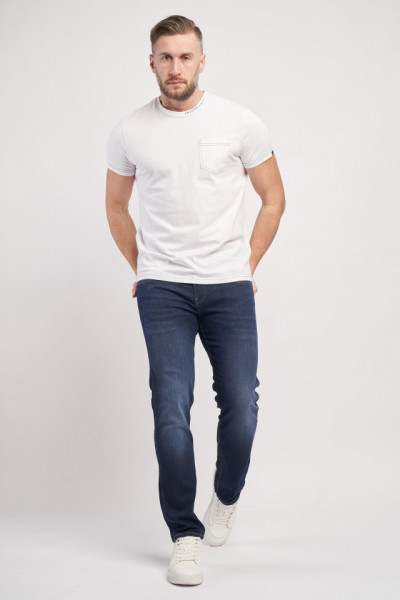 Lee Cooper - Tricou barbat cu maneca scurta de culoare uniforma cu buzunar si logo