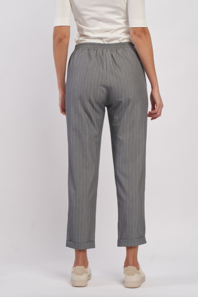 Montecristo - Pantaloni lungi dama cu model in dungi si buzunare oblice
