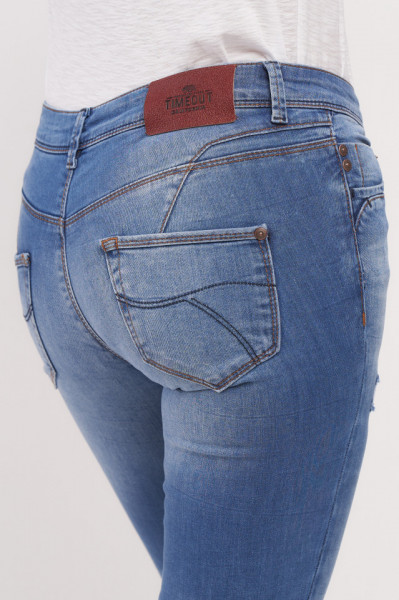 Timeout - Blugi de dama skinny cu aspect decolorat