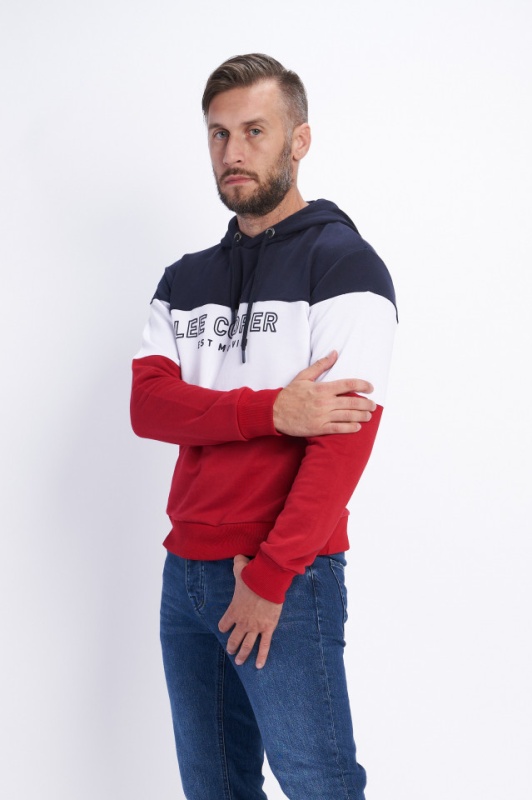 Lee Cooper - Hanorac barbat cu gluga si logo