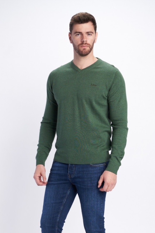 Lee Cooper - Pulover barbat din bumbac cu anchior si logo brodat