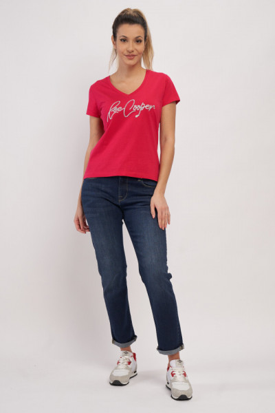 Lee Cooper - Tricou dama cu logo brodat