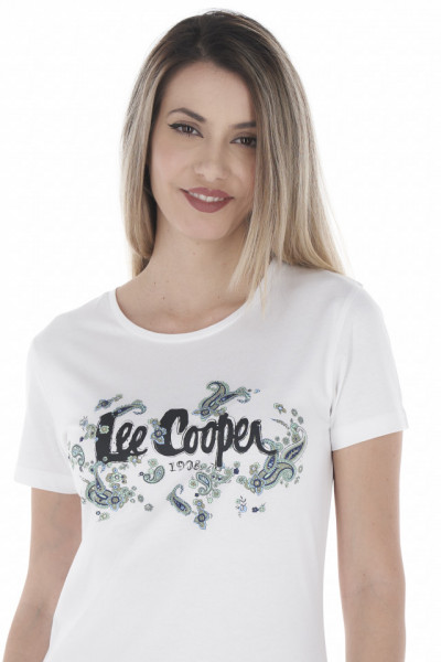 Lee Cooper - Tricou dama cu model si logo imprimat