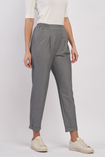 Montecristo - Pantaloni lungi dama cu model in dungi si buzunare oblice