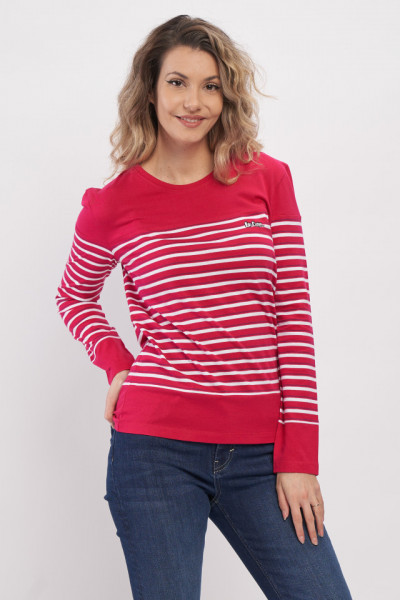 Lee Cooper - Bluza dama din bumbac cu model in dungi si logo