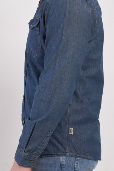 Lee Cooper - Camasa barbat din denim cu buzunare aplicate si logo