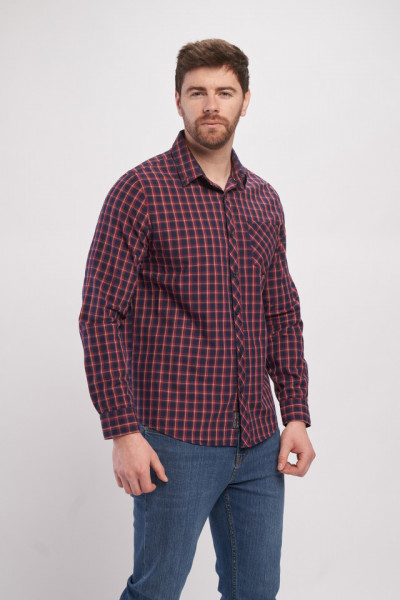 Lee Cooper - Camasa barbat regular cu maneca lunga cu buzunar si model in carouri