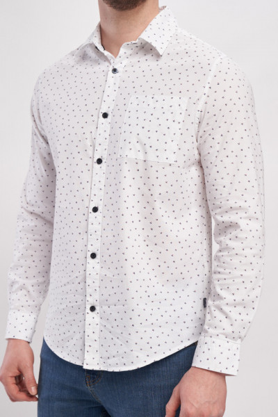Lee Cooper - Camasa barbat regular cu maneca lunga cu model si buzunar