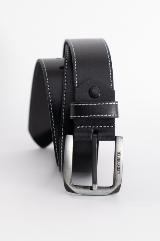 Lee Cooper - Curea din piele cu cusatura contrastanta