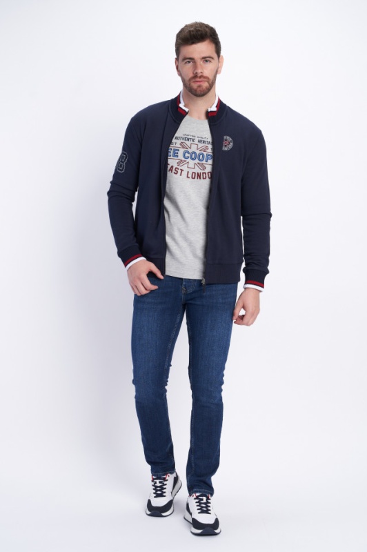 Lee Cooper - Hanorac barbat cu fermoar si logo
