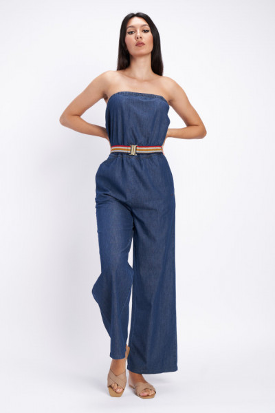 Lee Cooper - Salopeta dama din denim cu cordon in talie