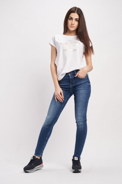 Lee Cooper - Tricou dama cu maneca scurta si logo imprimat