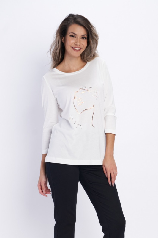 Montecristo - Bluza dama cu maneca 3/4 si imprimeu artistic