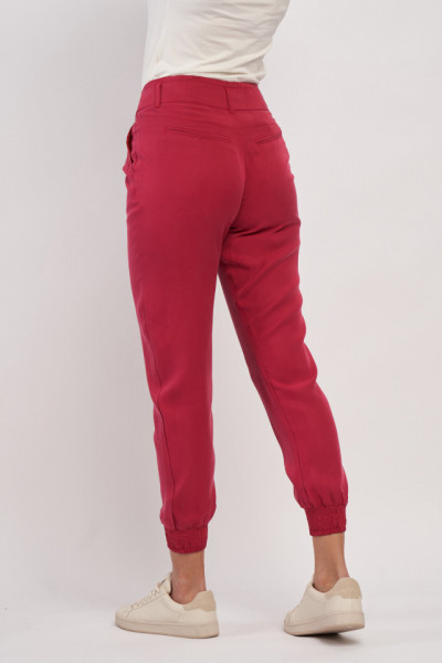 Timeout - Pantaloni lungi dama tip chino cu cordon in talie