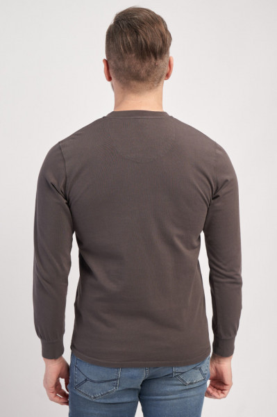 Timeout - Tricou cu maneca lunga barbat din bumbac cu logo si nasturi