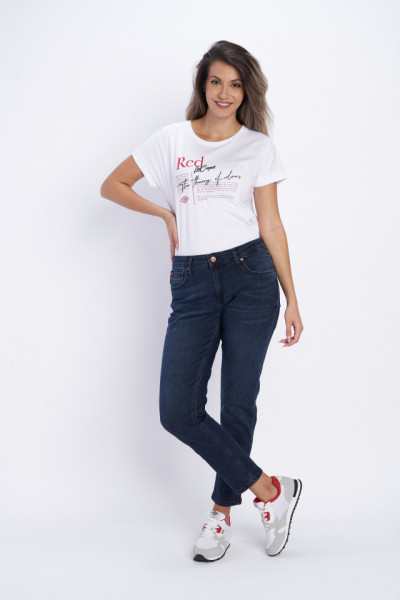Lee Cooper - Blugi dama boyfriend de culoare inchisa