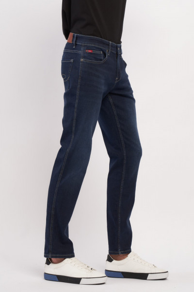 Lee Cooper - Blugi de barbat superslim cu aspect decolorat si logo
