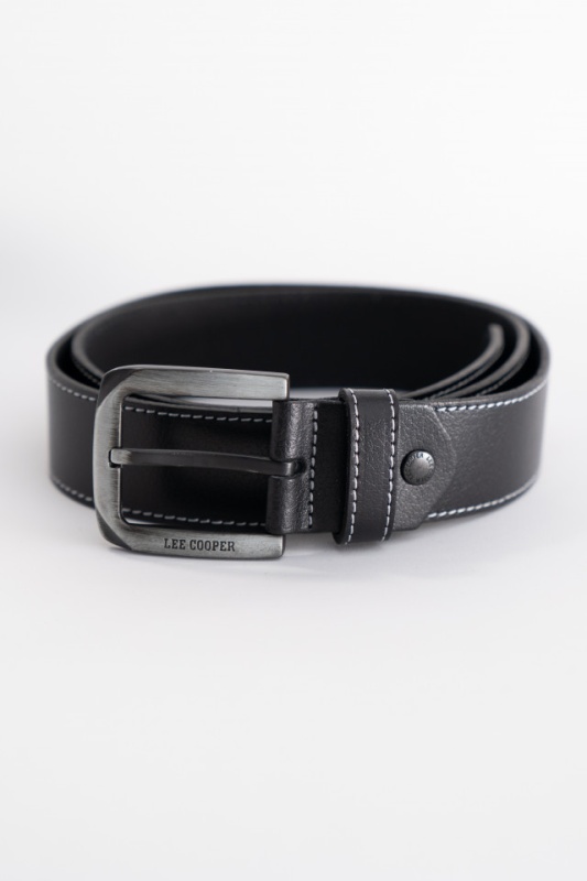Lee Cooper - Curea din piele cu cusatura contrastanta