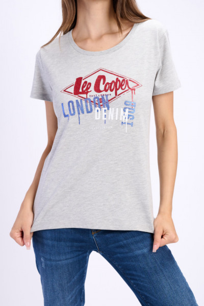 Lee Cooper - Tricou dama cu imprimeu texturat si logo