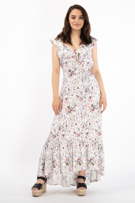 Martinez by Timeout - Rochie cu imprimeu floral si decolteu in V