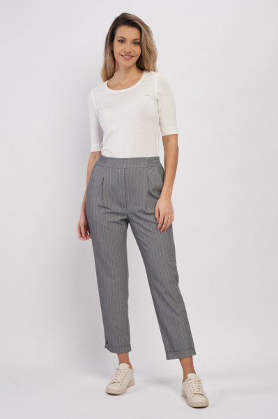 Montecristo - Pantaloni lungi dama cu model in dungi si buzunare oblice
