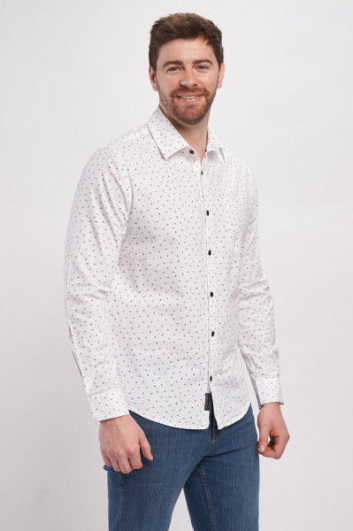 Lee Cooper - Camasa barbat regular cu maneca lunga cu model si buzunar
