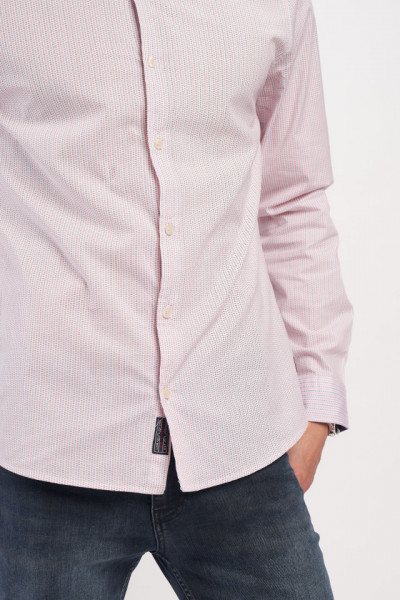 Lee Cooper - Camasa barbat slim cu maneca lunga si model cu logo aplicat