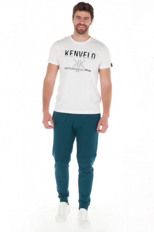 KVL - Pantaloni de trening barbat cu banda logo in lateral