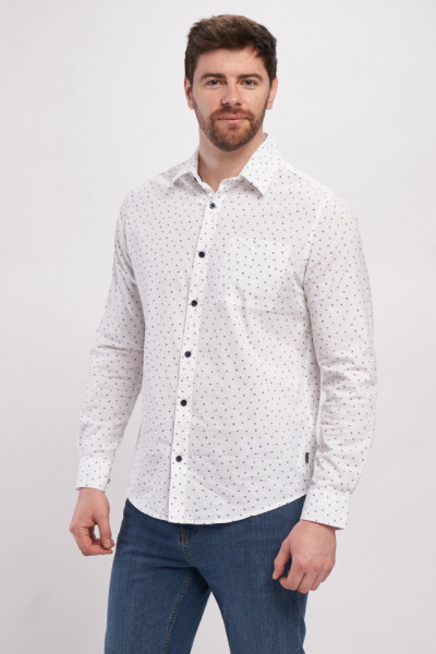 Lee Cooper - Camasa barbat regular cu maneca lunga cu model si buzunar