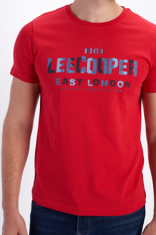 Lee Cooper - Tricou barbat cu imprimeu si maneca scurta
